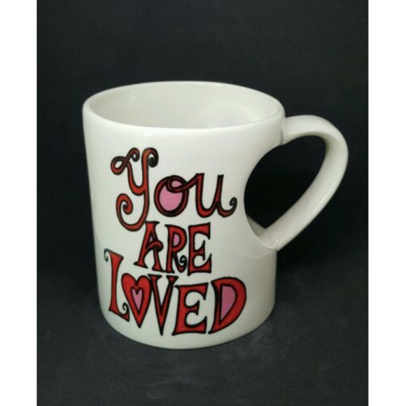 Valentines Day You are Loved Coffee Mug Cup Heart Valentines 12 fl oz ceramic - Picture 7 of 8